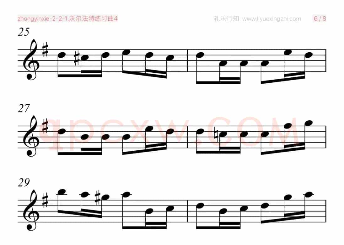 沃尔法特练习曲No.4（小提琴）