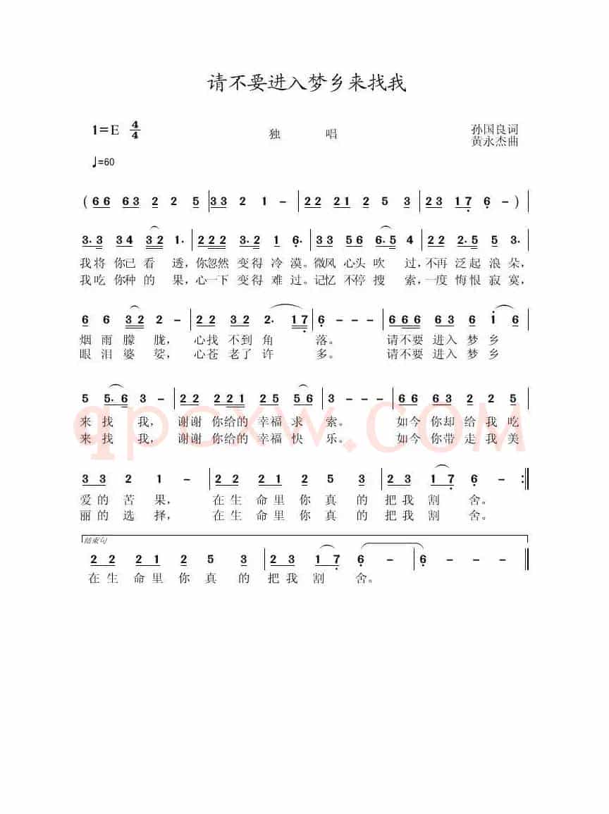 请不要进入梦乡来找我