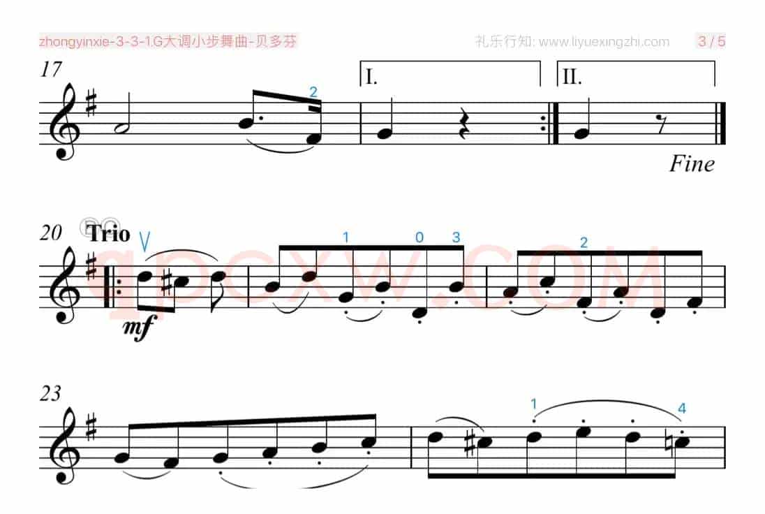 G大调小步舞曲-贝多芬（小提琴）