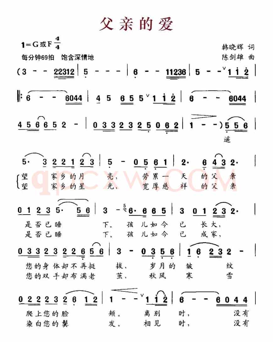 父亲的爱(韩晓辉词 陈剑雄曲)