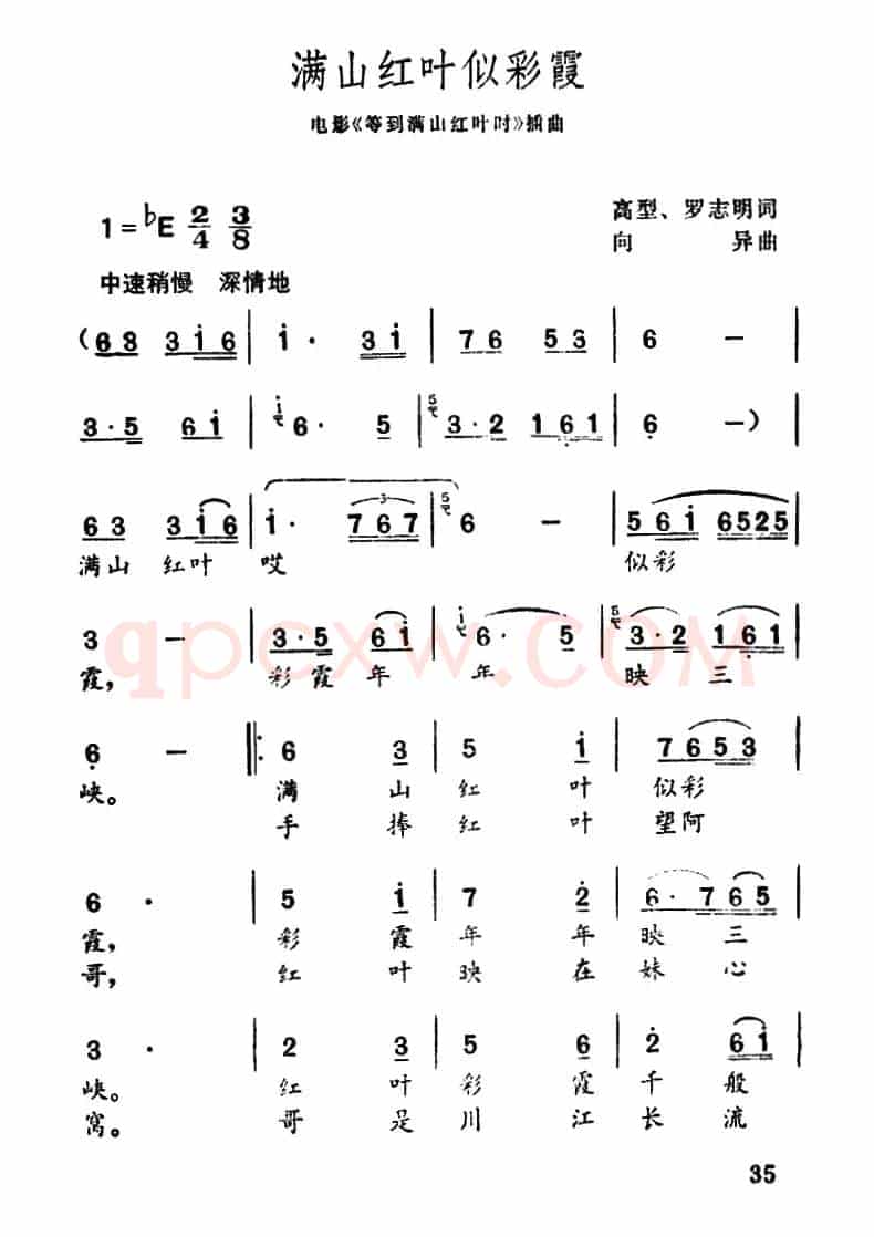 满山红叶似彩霞(电影《待到满山红叶时》插曲)