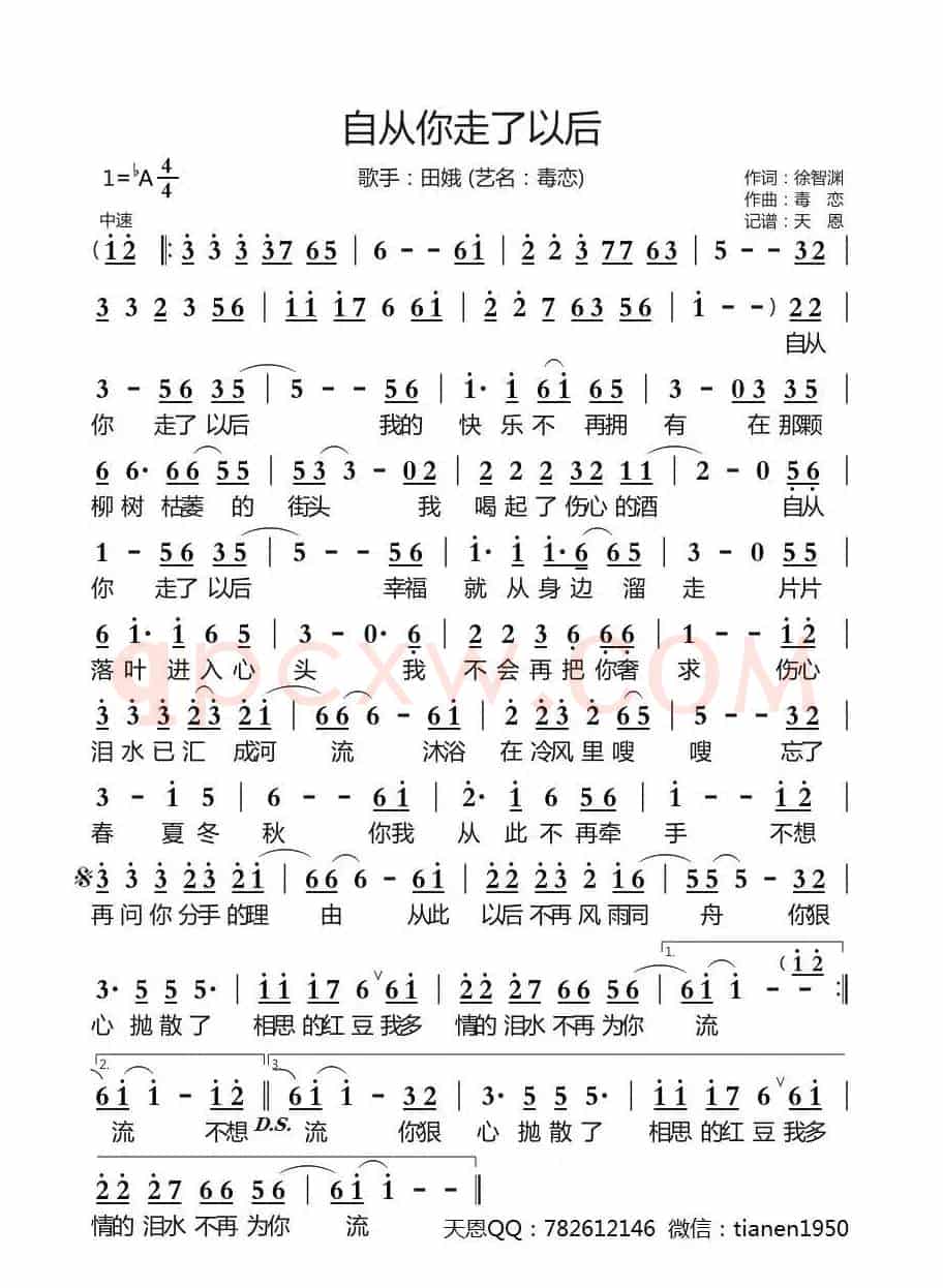 自从你走了以后