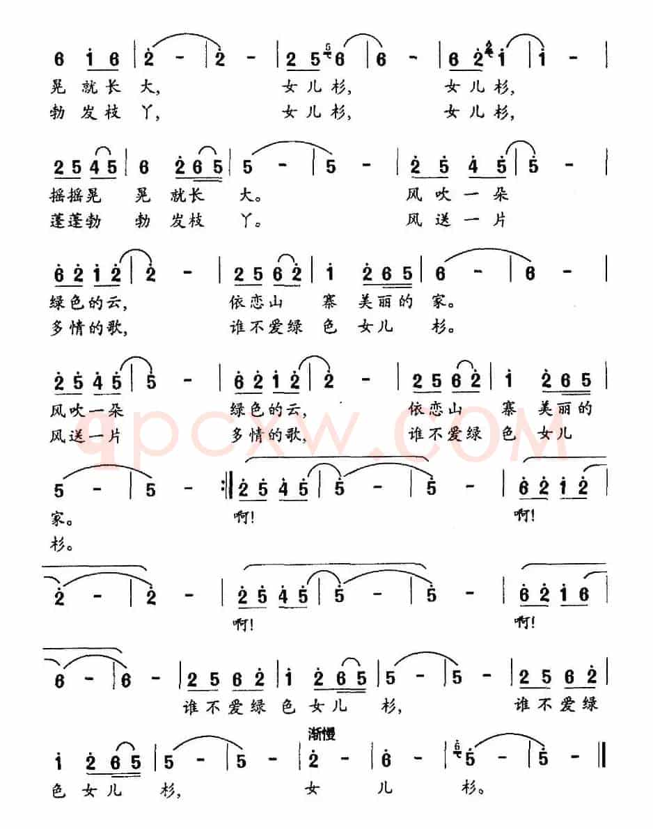 女儿杉（佘致迪词 张长松曲）