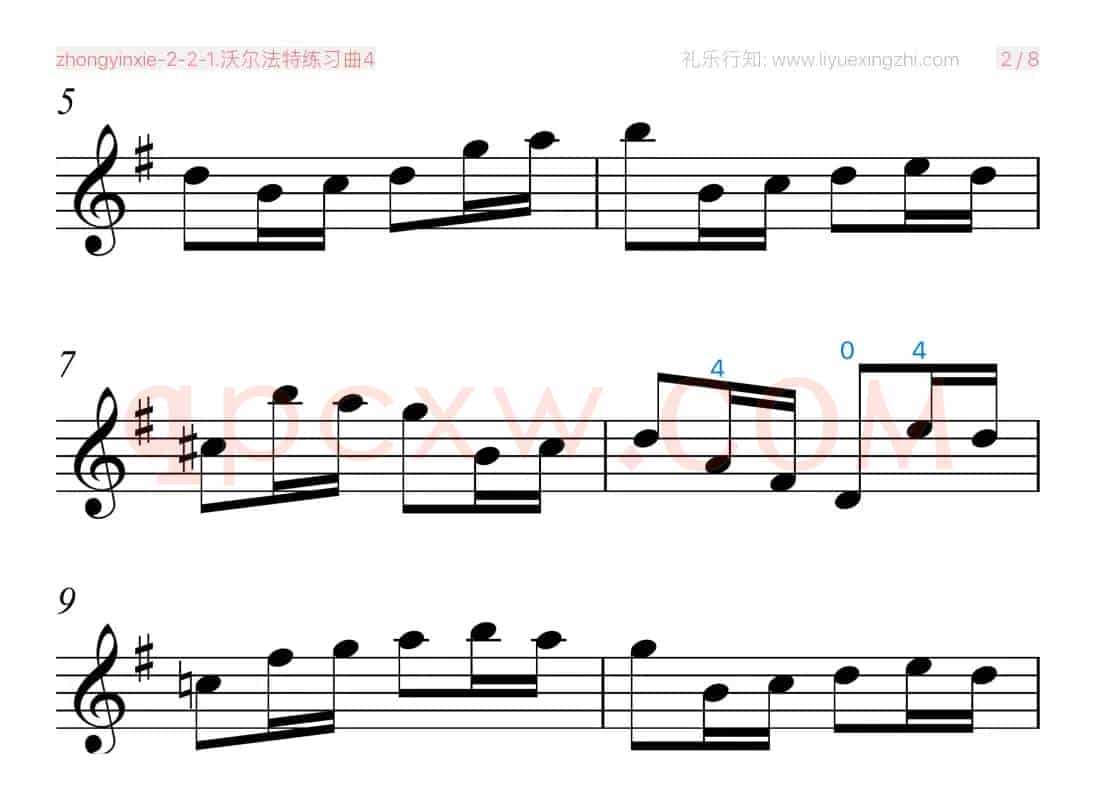 沃尔法特练习曲No.4（小提琴）