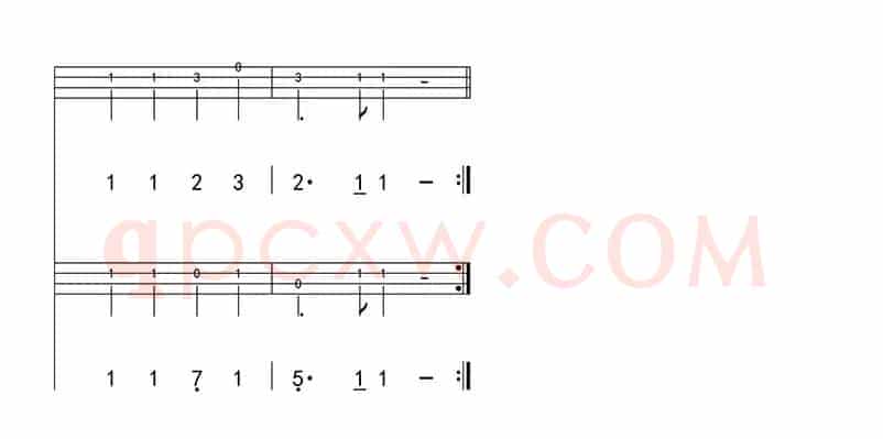 欢乐颂（ukulele四线谱）