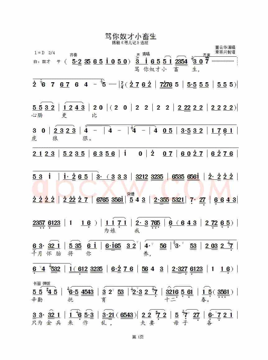 骂你奴才小畜生(董云华版)（锡剧《寻儿记》选段）