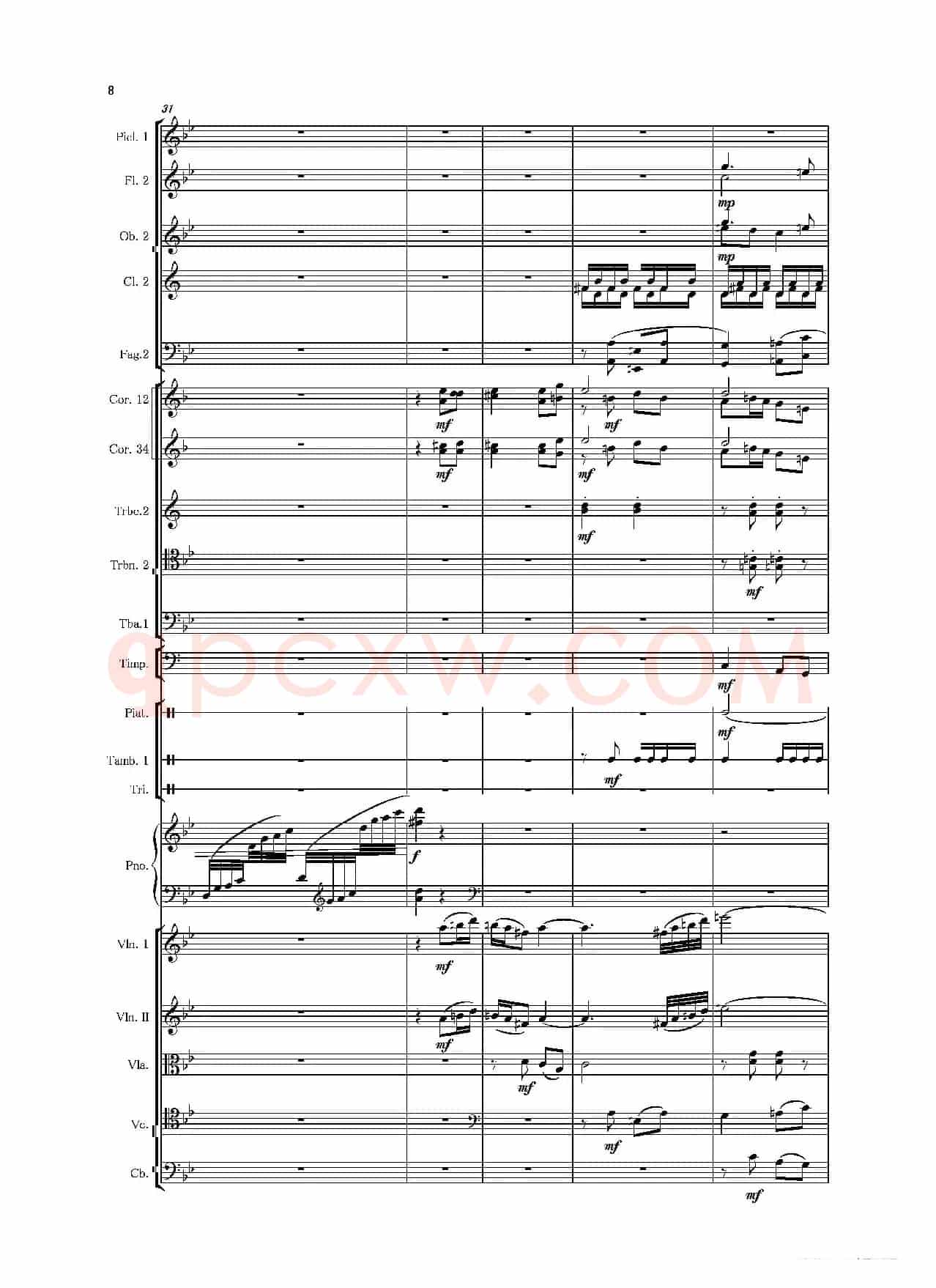 第二钢琴协奏曲（第一·二·三乐章）（管弦乐作品）