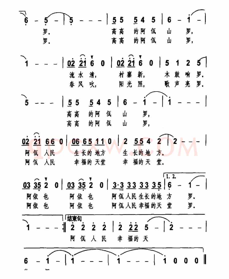 高高的阿佤山（曹永庆词 施王伟曲）