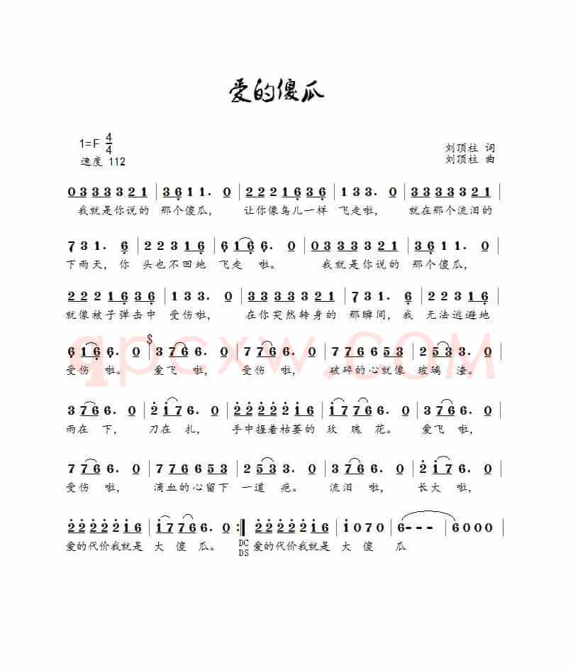 爱的傻瓜(王觉演唱)