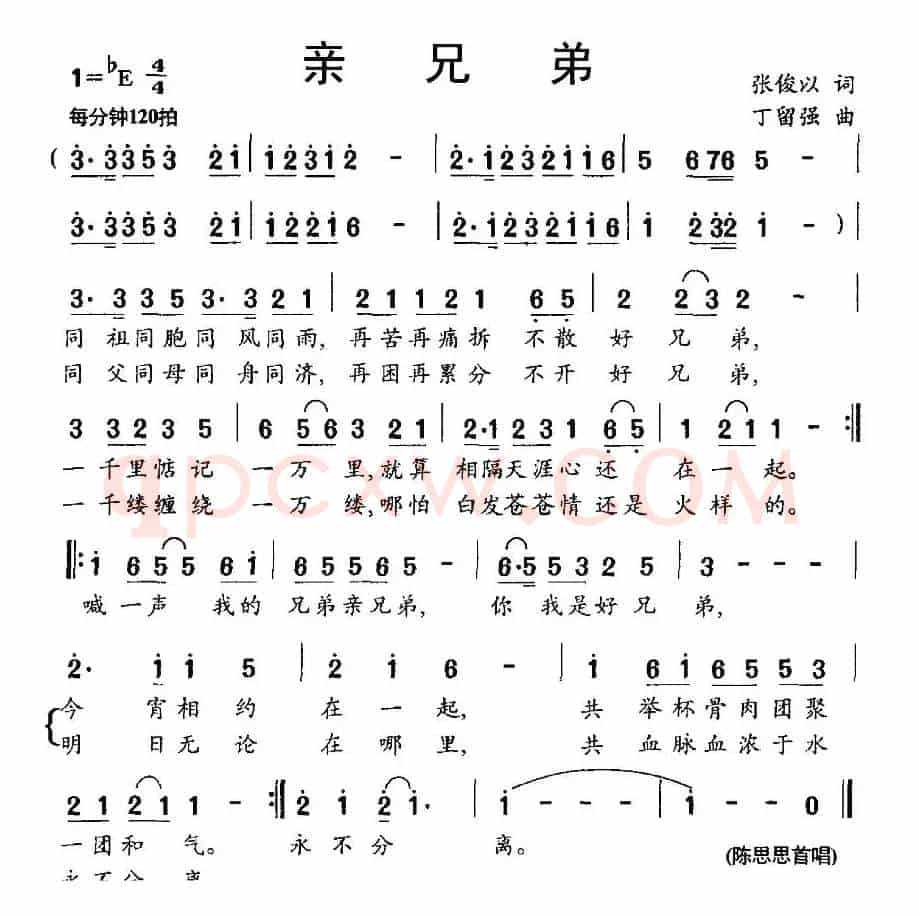 亲兄弟(张俊以词 丁留强曲)