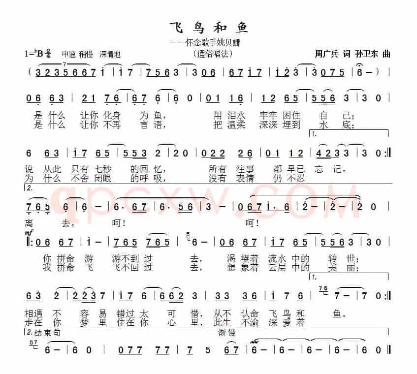 飞鸟和鱼（周广兵词孙卫东曲）