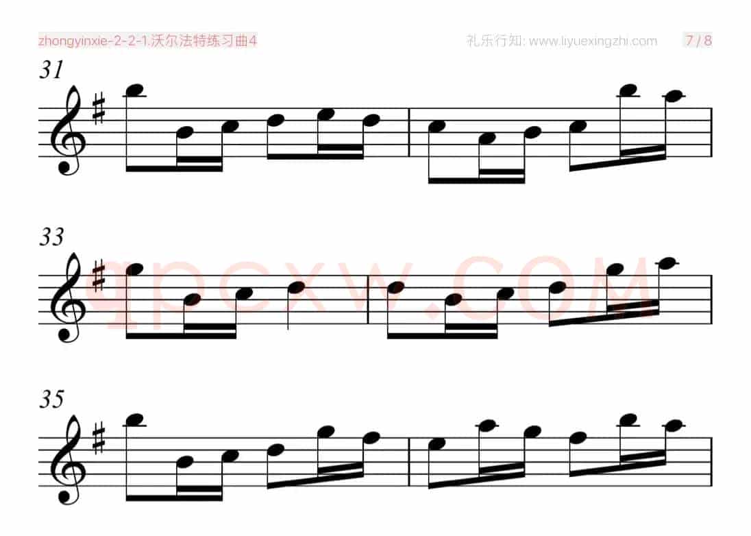 沃尔法特练习曲No.4（小提琴）