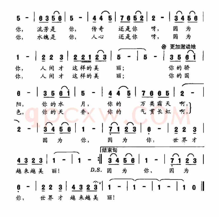 因你而美丽（秦庚云词 赵吕森曲）