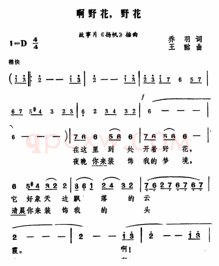 啊野花，野花（电影《扬帆》插曲）