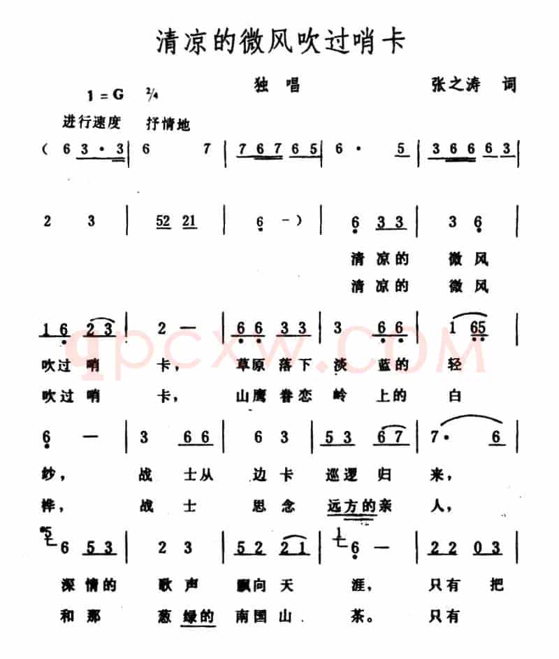 清凉的微风吹过哨卡