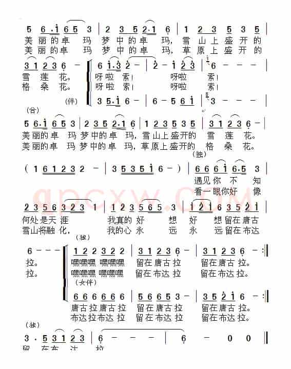 梦中的卓玛（汪晓罗词 周善儒曲）（版本二）