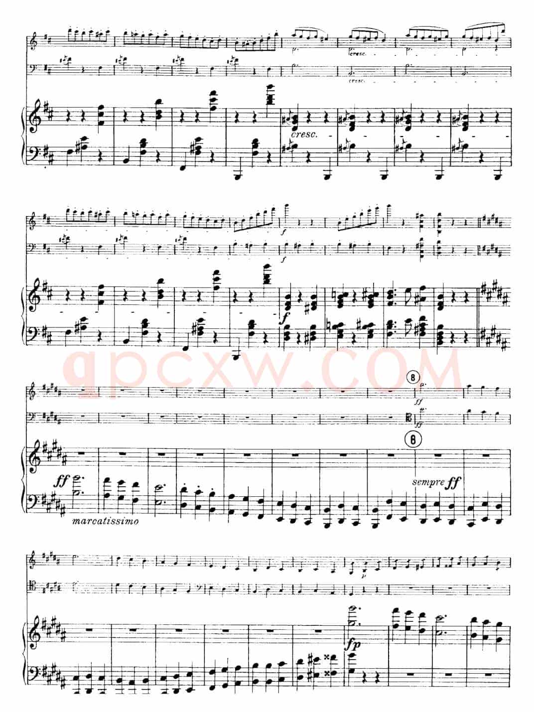 Franck《Piano Trio Op.1 No.1,F-sharp minor》(Ⅱ、小提琴+大提琴+钢琴伴奏)
