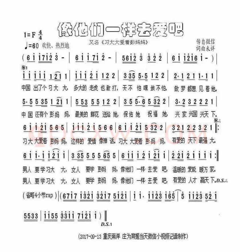 像他们一样去爱吧（又名：习大大爱着彭妈妈）