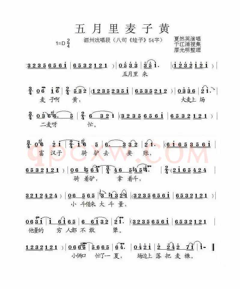 [泗州戏]五月里麦子黄（八句《娃子》唱段）