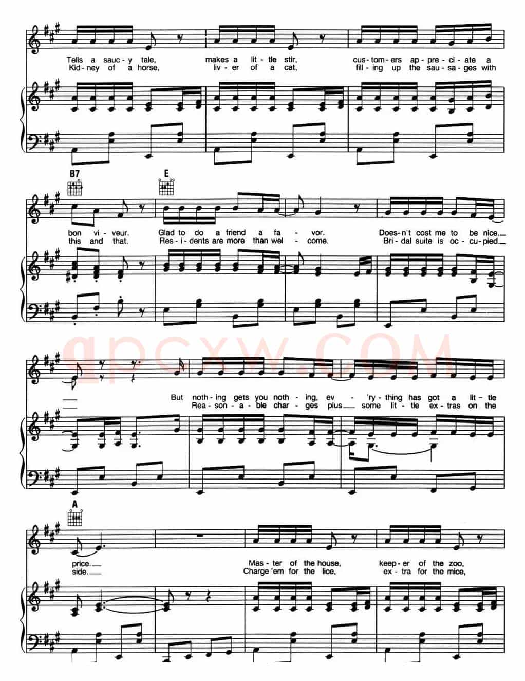 Master of the House (音乐剧《悲惨世界》(Les Miserables)选曲、正谱 )