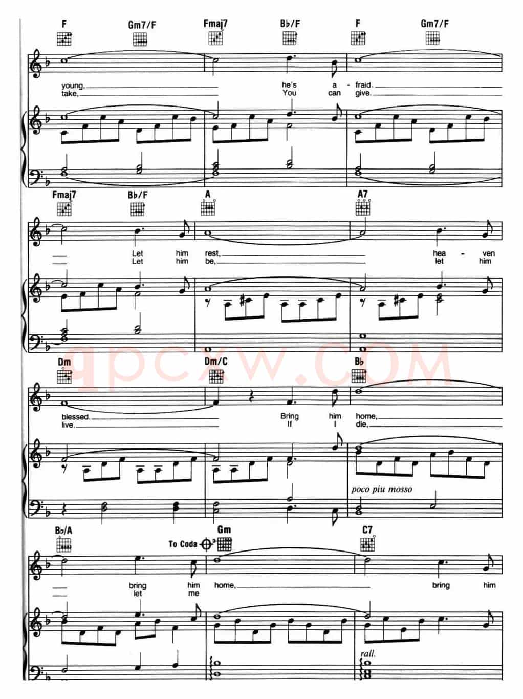 Bring Him Home (音乐剧《悲惨世界》(Les Miserables)选曲、正谱 )