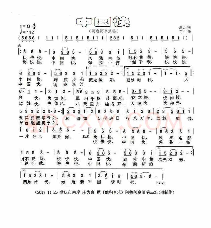 中国快（阿鲁阿卓演唱）