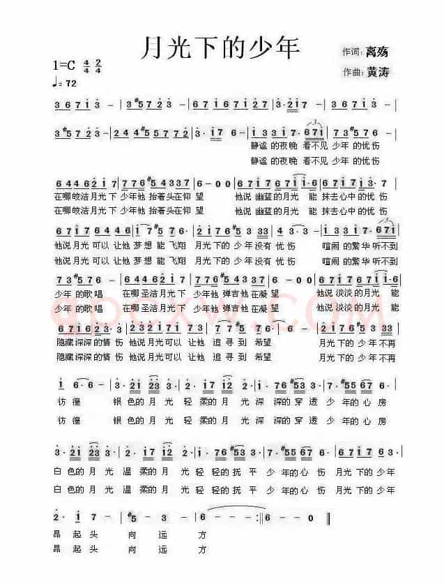 月光下的少年（离殇词 黄涛曲）