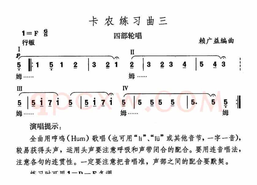 卡农练习曲（3首）
