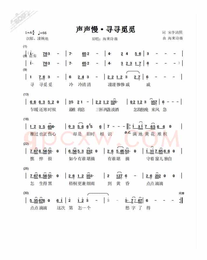 ​声声慢·寻寻觅觅