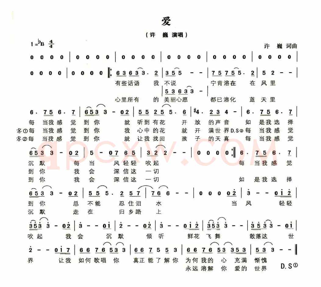 爱（许巍 词曲）