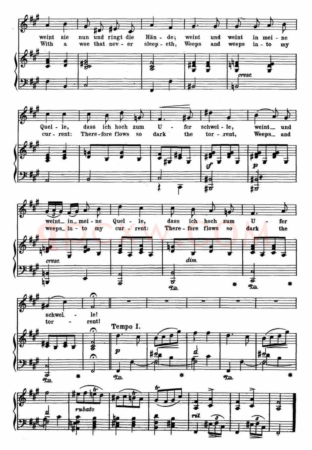 Chopin-17 Polish Songs Op.74,No.3(Trube Wellen. Troubled Waters.)(钢琴伴奏谱)
