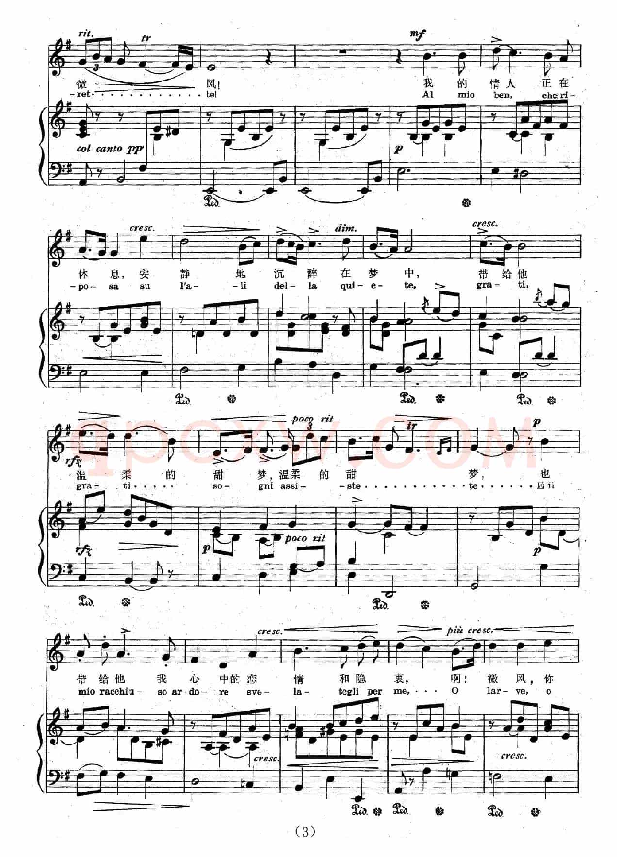 [意]围绕着我崇拜的人儿（Intorno all'idol mio）（正谱）