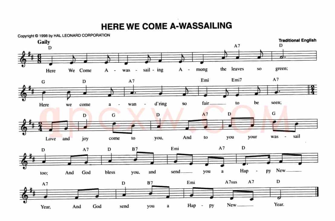 HERE WE COME A-WASSAILING