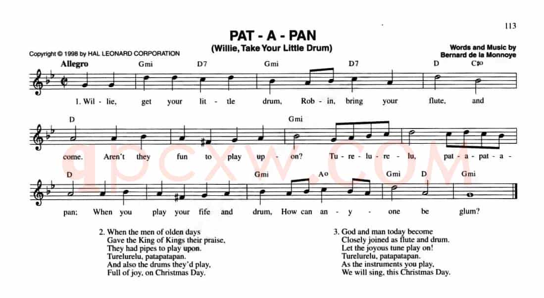 PAT - A - PAN（WILLIE, TAKE YOUR LITTLE DRUM）
