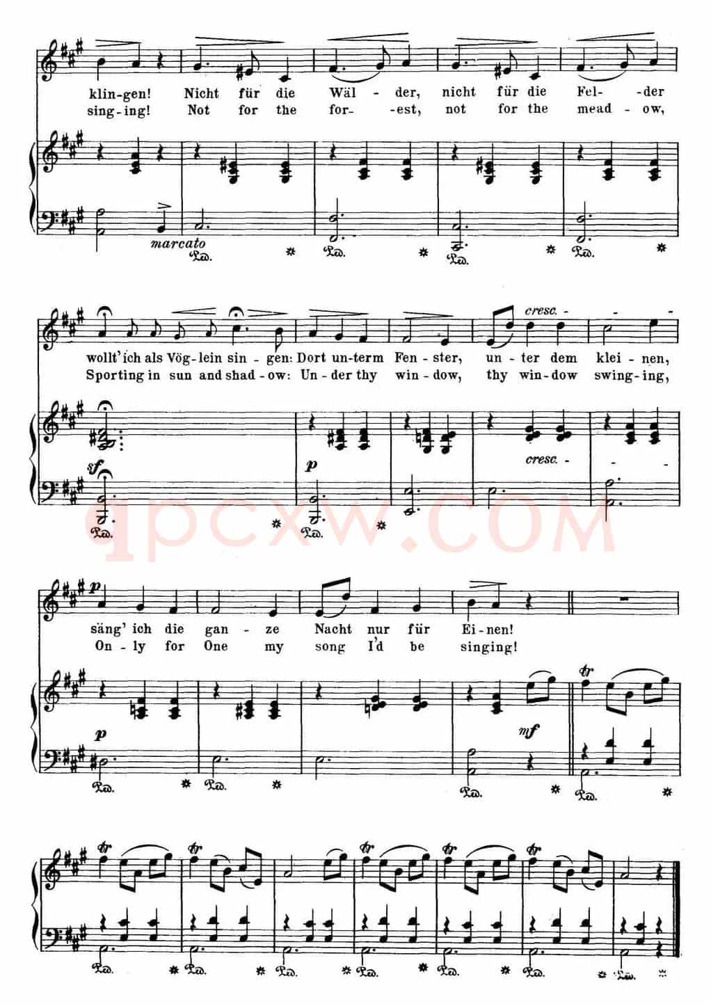 Chopin-17 Polish Songs Op.74，No.1（Madchens Wunsch. The Maiden’s Wisb.）（钢琴伴奏谱）