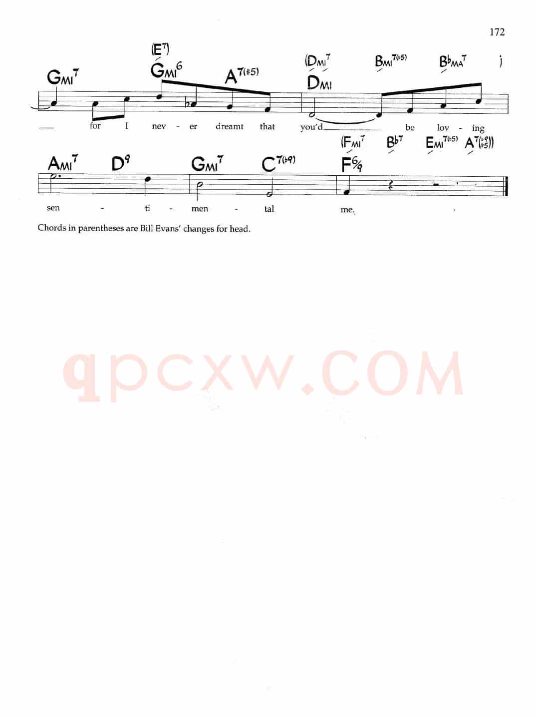 In a Sentimental Mood（带和弦五线谱）