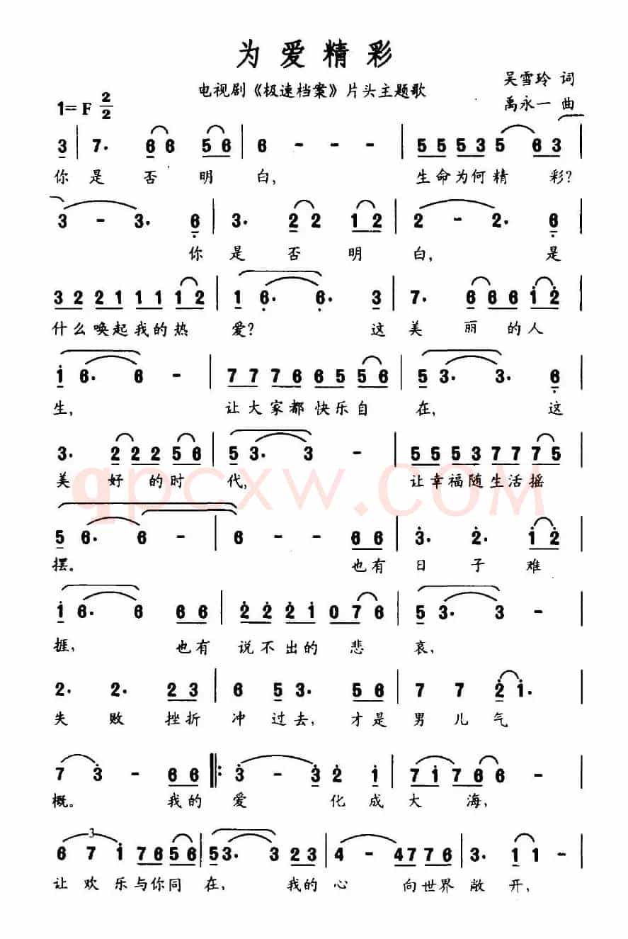 为爱精彩（电视剧《极速档案》片头主题歌）