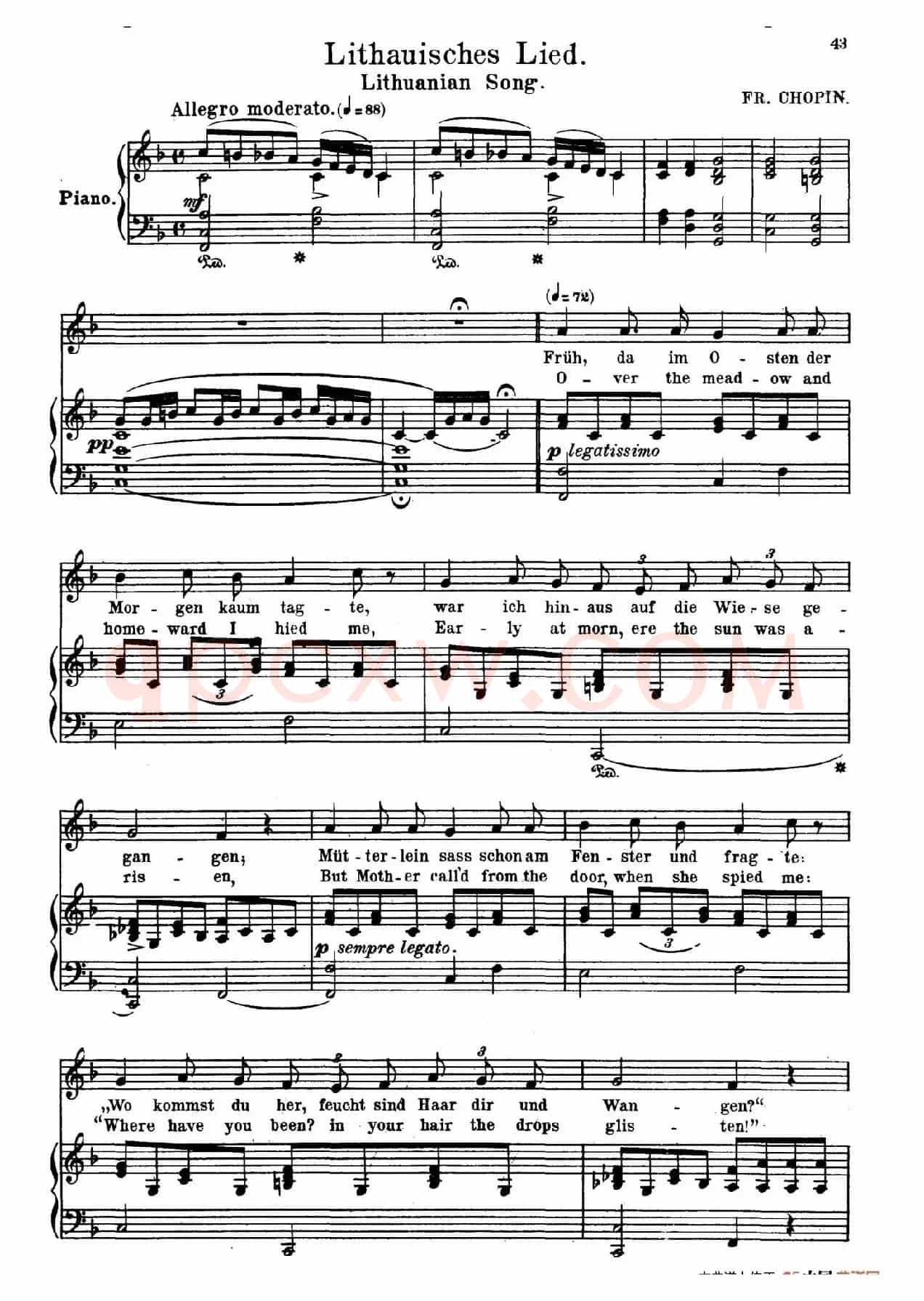 立陶宛歌谣 Lithauisches Lied(正谱)