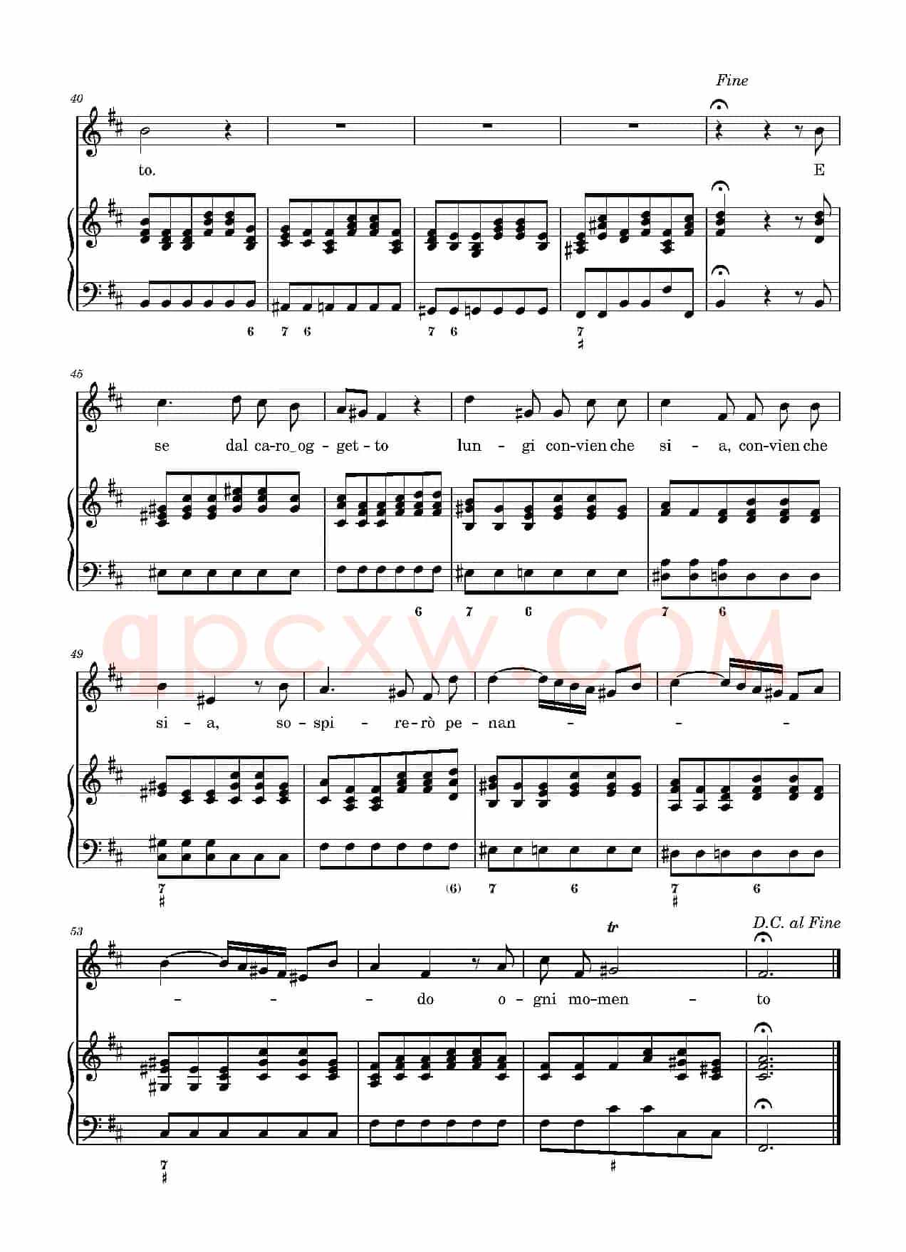 Vedrò con mio diletto 正谱(D调)