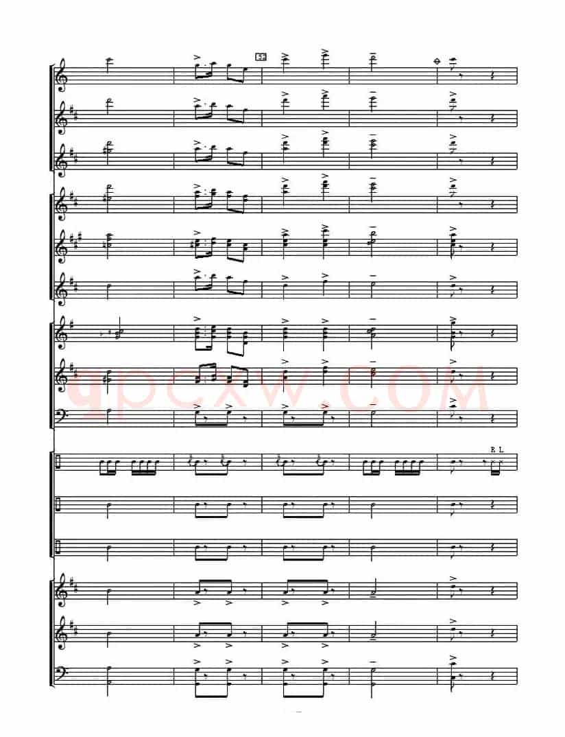 大刀进行曲（管乐合奏总谱）