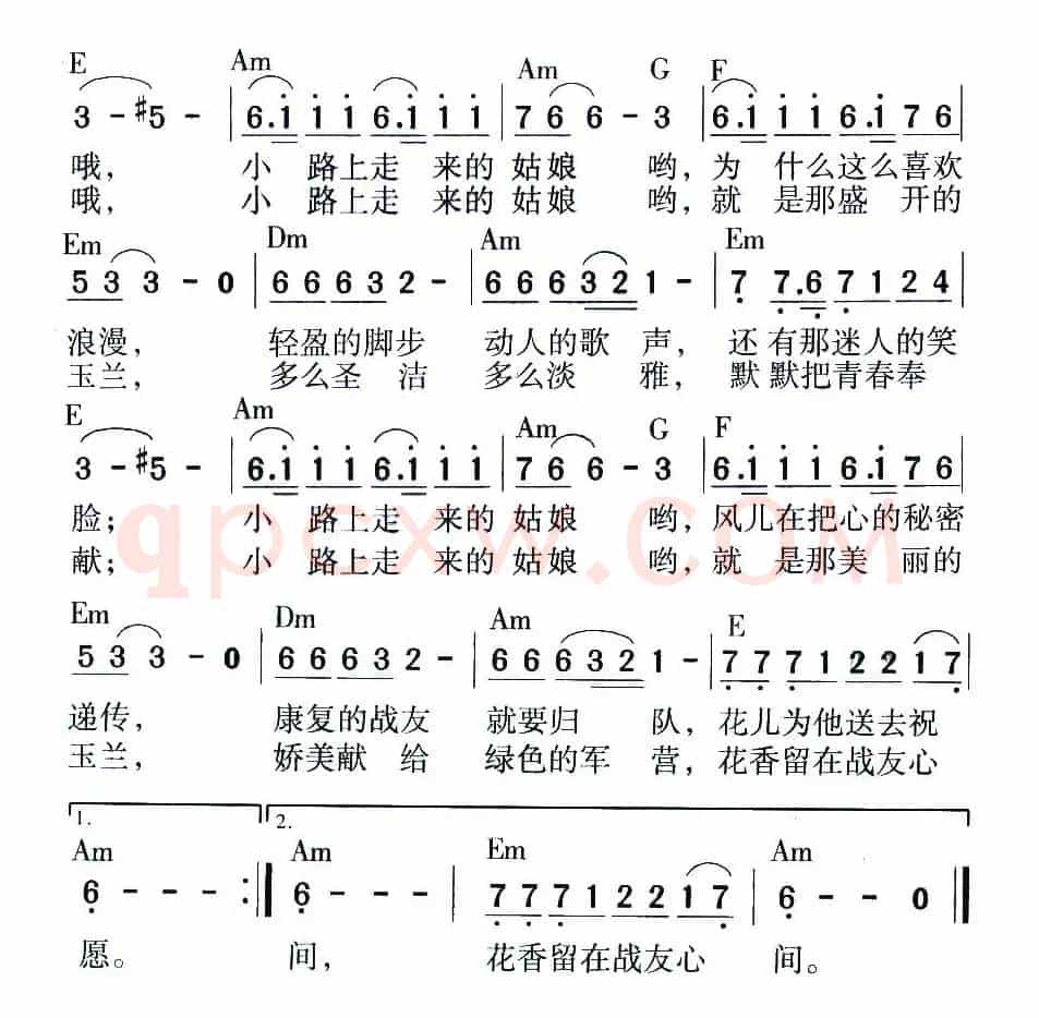 军中白玉兰（于长斌词 于长斌曲）