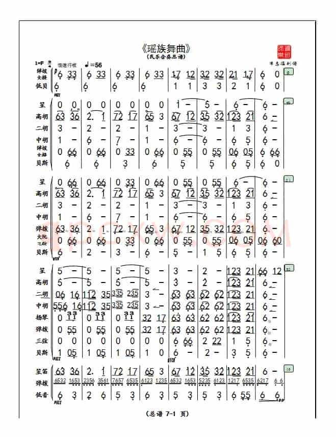 《瑶族舞曲》民乐团专用（牛德靠谱配器）