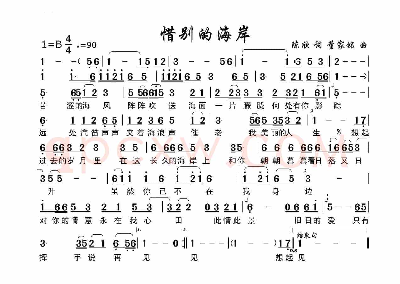 惜别的海岸（大字号单页横版）