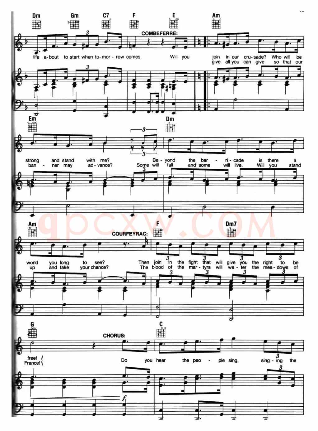 Do You Hear the People Sing? (音乐剧《悲惨世界》(Les Miserables)选曲、正谱 )