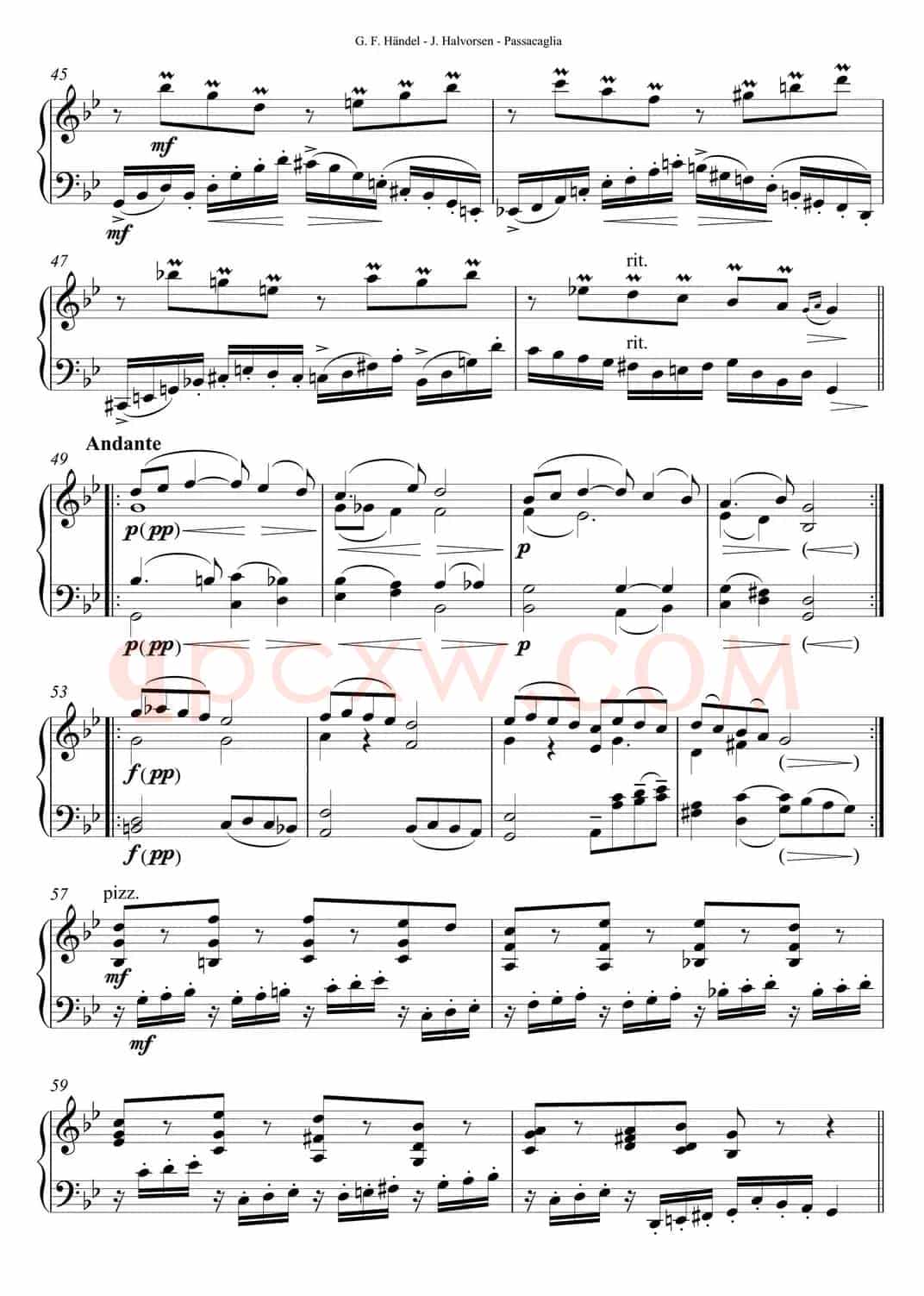 Passacaglia 帕萨卡利亚（小提琴+大提琴）