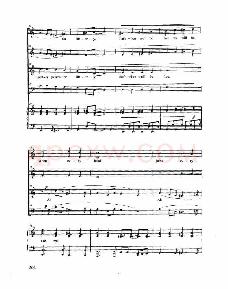 Hymn To Freedom（合唱 正谱）