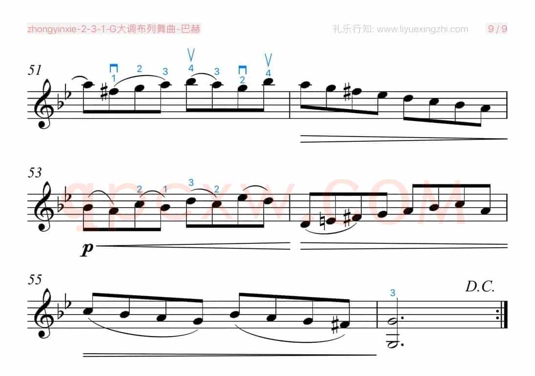 G大调布列舞曲-巴赫（小提琴）