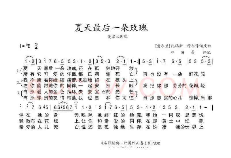 [爱尔兰] 夏天最后一朵玫瑰