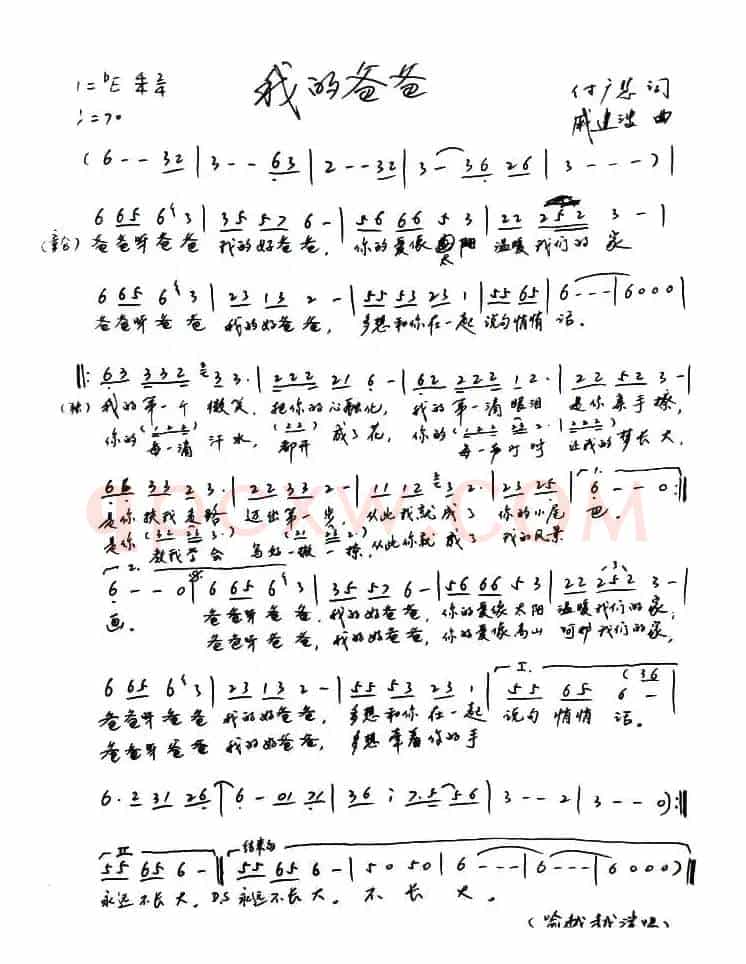我的爸爸(付广慧词 戚建波曲)