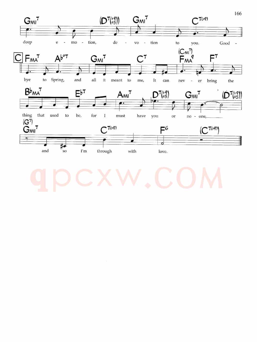 I'm Through with Love（带和弦五线谱）